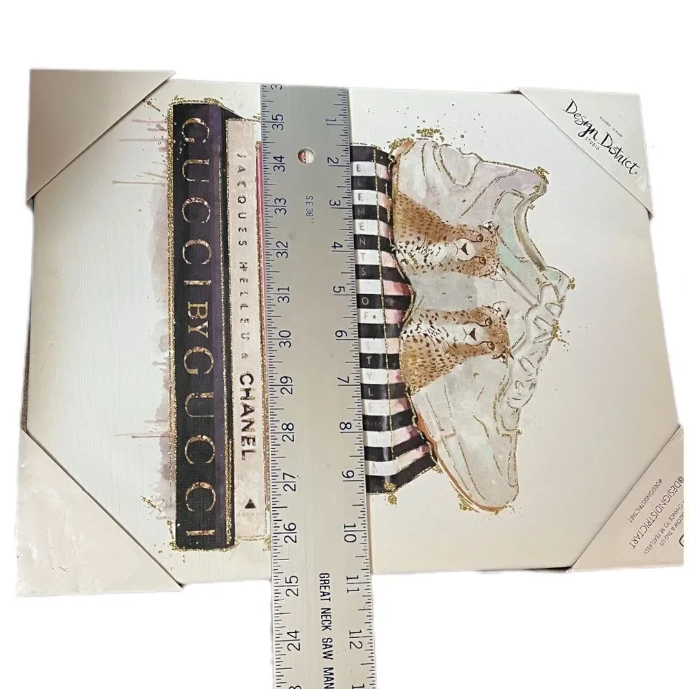 Design Canvas Sneakers Books Designer Animal‎ Print Decor Art